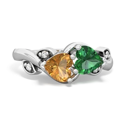 Citrine Floral Elegance 14K White Gold ring R5790