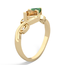 Citrine Floral Elegance 14K Yellow Gold ring R5790