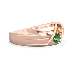 Citrine Men's Streamline 14K Rose Gold ring R0460