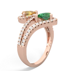 Citrine Diamond Dazzler 14K Rose Gold ring R3000