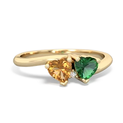 Citrine Sweethearts 14K Yellow Gold ring R5260