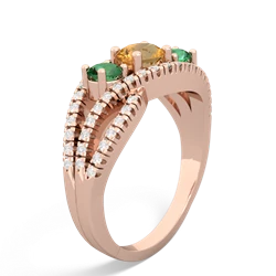 Citrine Three Stone Aurora 14K Rose Gold ring R3080