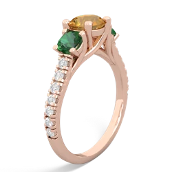 Citrine Pave Trellis 14K Rose Gold ring R5500