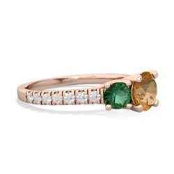 Citrine Pave Trellis 14K Rose Gold ring R5500