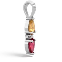 Citrine Bowtie Drop 14K White Gold pendant P0865
