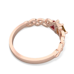 Citrine Heart To Heart Braid 14K Rose Gold ring R5870