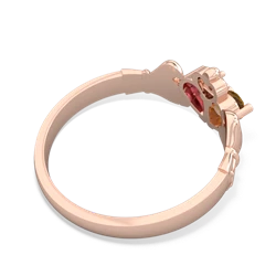 Citrine 'Our Heart' Claddagh 14K Rose Gold ring R2388