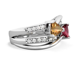 Citrine Bowtie 14K White Gold ring R2360