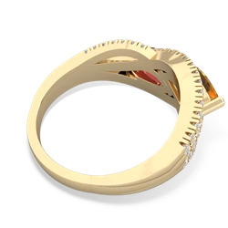 Citrine Diamond Rivers 14K Yellow Gold ring R3070