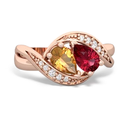 Citrine Summer Winds 14K Rose Gold ring R5342