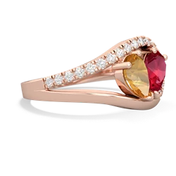 Citrine Nestled Heart Keepsake 14K Rose Gold ring R5650