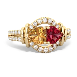 Citrine Art-Deco Keepsake 14K Yellow Gold ring R5630