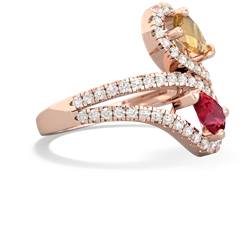 Citrine Diamond Dazzler 14K Rose Gold ring R3000