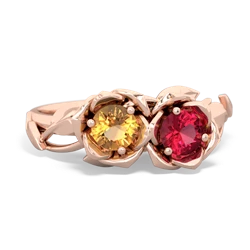 Citrine Rose Garden 14K Rose Gold ring R5510