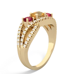 Citrine Three Stone Aurora 14K Yellow Gold ring R3080