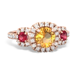 Citrine Regal Halo 14K Rose Gold ring R5350