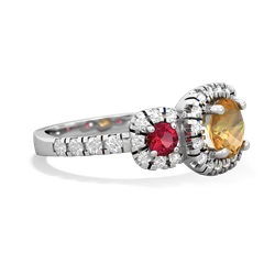 Citrine Regal Halo 14K White Gold ring R5350