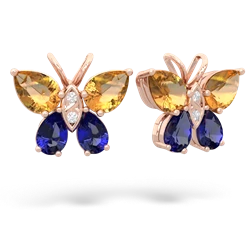 Citrine Butterfly 14K Rose Gold earrings E2215