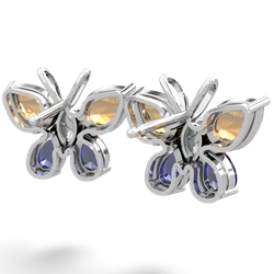 Citrine Butterfly 14K White Gold earrings E2215