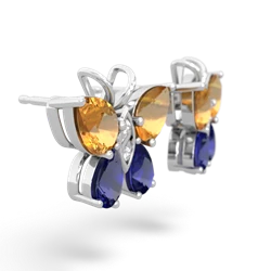 Citrine Butterfly 14K White Gold earrings E2215