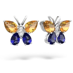 Citrine Butterfly 14K White Gold earrings E2215