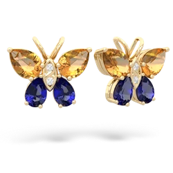 Citrine Butterfly 14K Yellow Gold earrings E2215