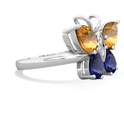 Citrine Butterfly 14K White Gold ring R2215