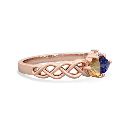 Citrine Heart To Heart Braid 14K Rose Gold ring R5870