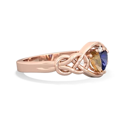 Citrine Celtic Love Knot 14K Rose Gold ring R5420