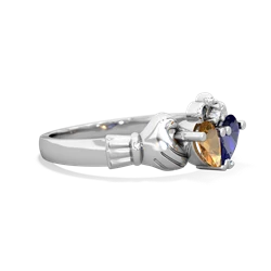 Citrine 'Our Heart' Claddagh 14K White Gold ring R2388