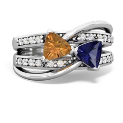 Citrine Bowtie 14K White Gold ring R2360