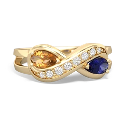 Citrine Diamond Infinity 14K Yellow Gold ring R5390