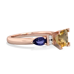 Citrine 6Mm Princess Eternal Embrace Engagement 14K Rose Gold ring C2002