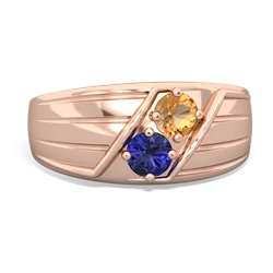 Citrine Men's Streamline 14K Rose Gold ring R0460