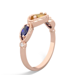 Citrine Milgrain Marquise 14K Rose Gold ring R5700