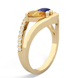 Citrine Nestled Heart Keepsake 14K Yellow Gold ring R5650