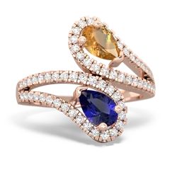 Citrine Diamond Dazzler 14K Rose Gold ring R3000