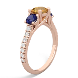 Citrine Pave Trellis 14K Rose Gold ring R5500