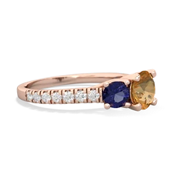 Citrine Pave Trellis 14K Rose Gold ring R5500