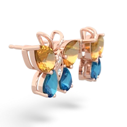 Citrine Butterfly 14K Rose Gold earrings E2215