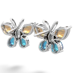 Citrine Butterfly 14K White Gold earrings E2215