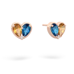 Citrine 'Our Heart' 14K Rose Gold earrings E5072