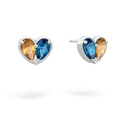 Citrine 'Our Heart' 14K White Gold earrings E5072