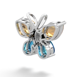 Citrine Butterfly 14K White Gold pendant P2215