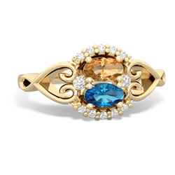 Citrine Love Nest 14K Yellow Gold ring R5860