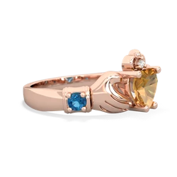 Citrine Claddagh Keepsake 14K Rose Gold ring R5245