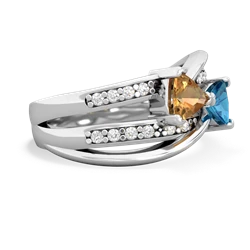 Citrine Bowtie 14K White Gold ring R2360