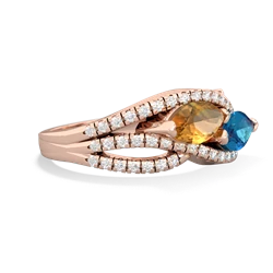 Citrine Diamond Rivers 14K Rose Gold ring R3070