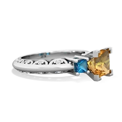 Citrine Eternal Embrace Engagement 14K White Gold ring C2001