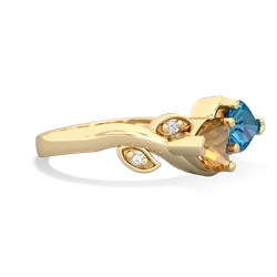 Citrine Floral Elegance 14K Yellow Gold ring R5790